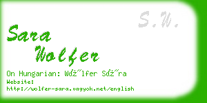 sara wolfer business card